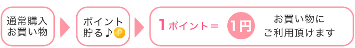 1ポイント1円お買い物にご利用頂けます