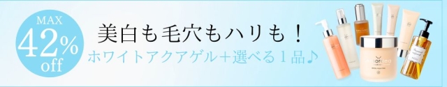 【MAX42％オフ】毛穴たるみ透明感UP★ホワイトアクアゲル＋好きな１品選べる♪ ＋美白洗顔ミニが入った夏のキャンペーンセット 
